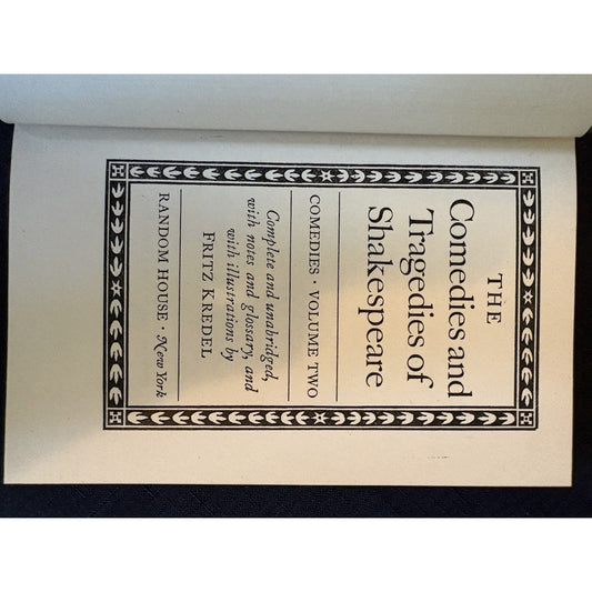 Comedies of William Shakespeare Vol 2 – Random House 1944 Vintage HC - Humphrey's Book Den