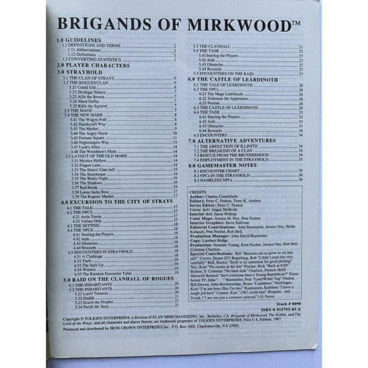 D&D Brigands of Mirkwood ICE 8090 1987 MERP Tolkien RPG Module Complete - Humphrey's Book Den