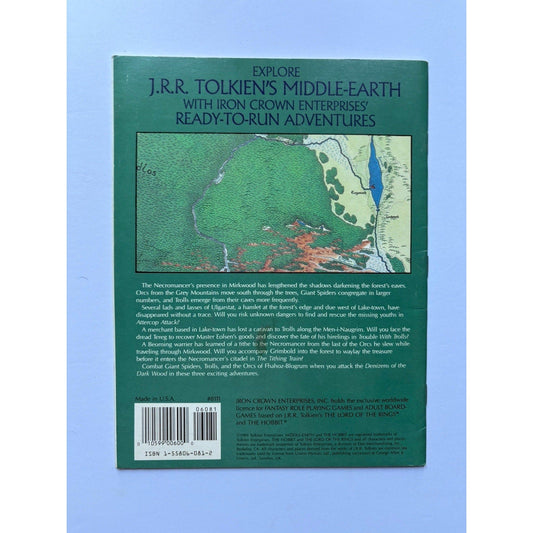 D&D Denizens of the Dark Wood ICE 8111 1989 MERP Tolkien RPG Module Complete - Humphrey's Book Den