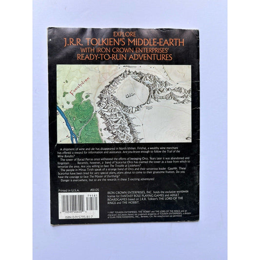 D&D Gates of Mordor ICE 8105 1987 MERP Tolkien RPG Module Complete Rolemaster - Humphrey's Book Den