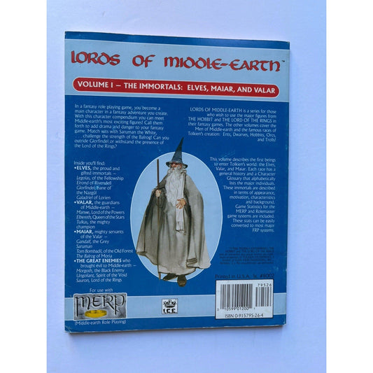 D&D Lords of Middle - earth Vol I ICE 8002 1986 MERP Elves Maiar Valar Tolkien - Humphrey's Book Den
