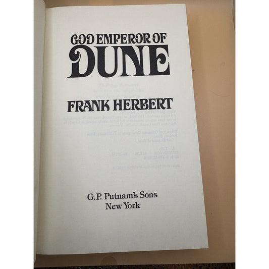 God Emperor of Dune – Frank Herbert – HC/DJ – Putnam 1981 (1st Ed/4th Imp.) - Humphrey's Book Den