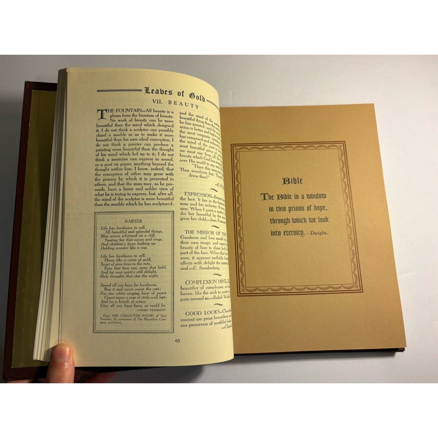 Leaves of Gold 1948 Revised Ed Coslett — Prayers Inspirational Verse HC - Humphrey's Book Den