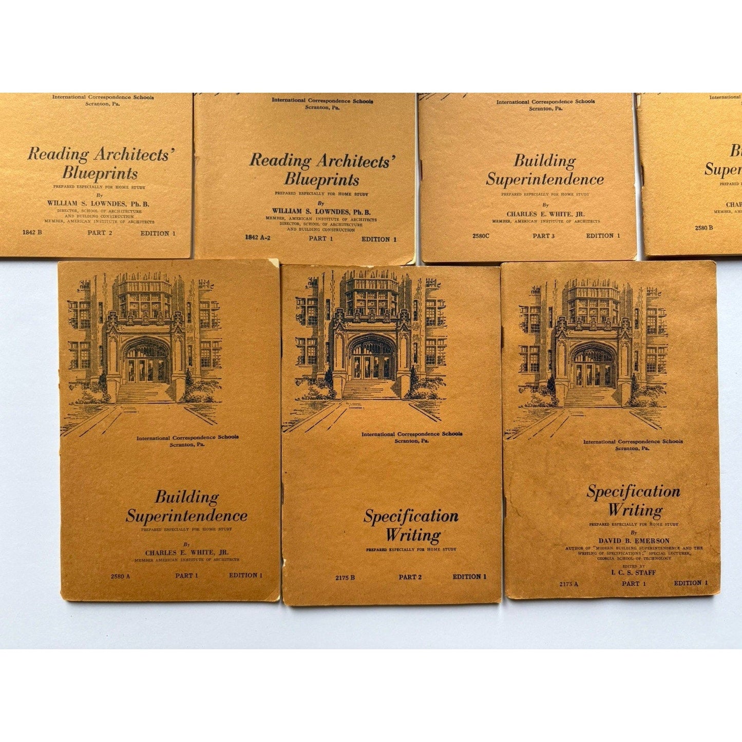 Lot of 14 ICS Architecture Construction Booklets 1940s Building Manuals Vintage - Humphrey's Book Den