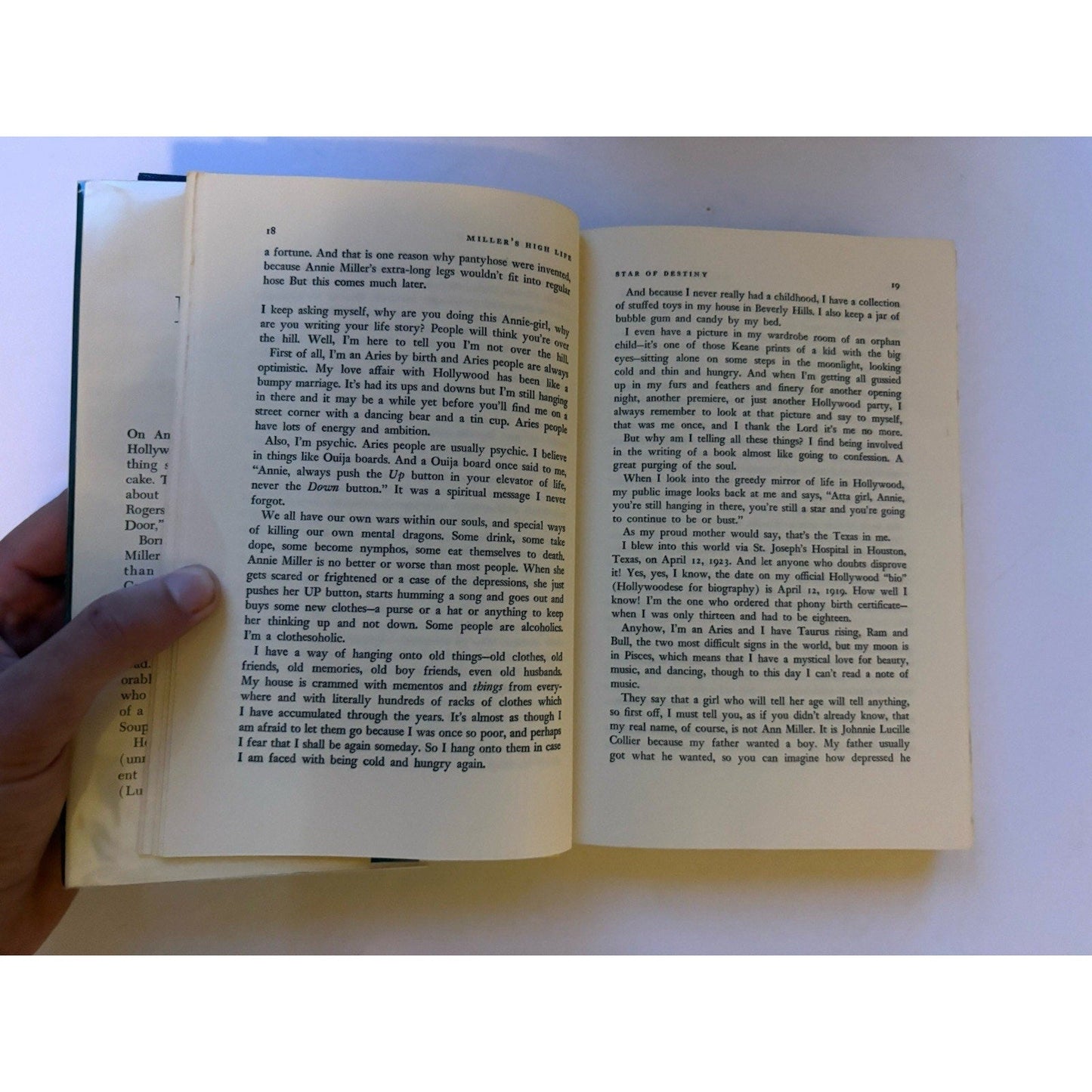 Miller’s High Life Ann Miller Signed 1972 First Edition HC w/ Dust Jacket - Humphrey's Book Den