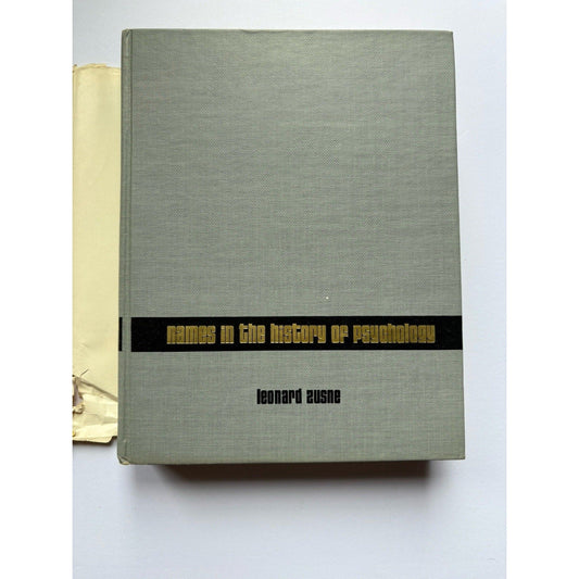 Names in the History of Psychology Leonard Zusne 1975 Halsted Press Hardcover DJ - Humphrey's Book Den