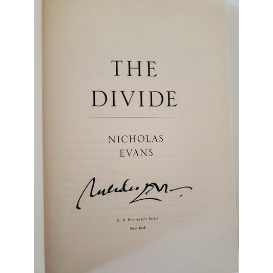 The Divide – Nicholas Evans – SIGNED 1st Edition 1st Printing Hardcover DJ - Humphrey's Book Den
