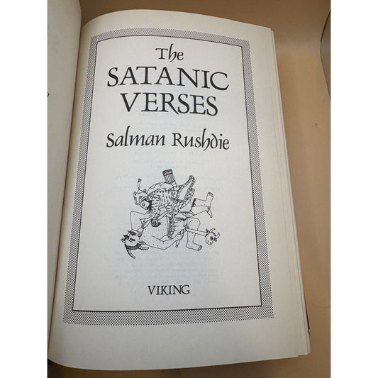 The Satanic Verses Salman Rushdie 1989 1st Ed Viking Hardcover Collectible - Humphrey's Book Den