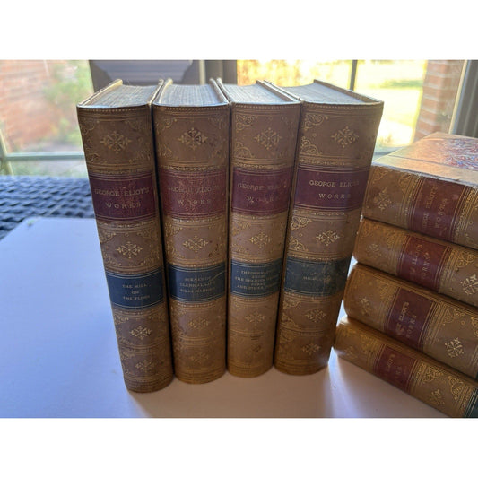 The Works of George Eliot–Complete 8 Vol. Set–Donohue & Henneberry Chicago 1884 - Humphrey's Book Den