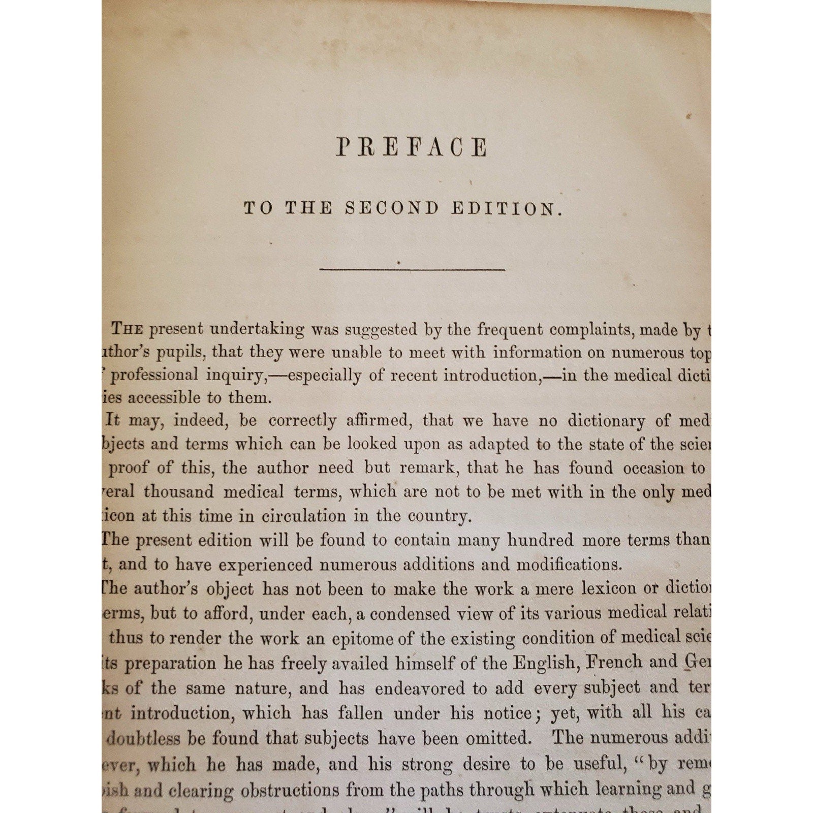 1866 Dunglison Medical Lexicon Dictionary Medical Science Leather Antique - Humphrey's Book Den