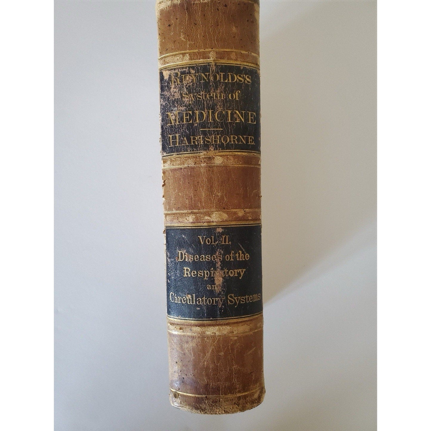 1880 Reynolds System of Medicine Vol II Respiratory Circulatory Leather - Humphrey's Book Den