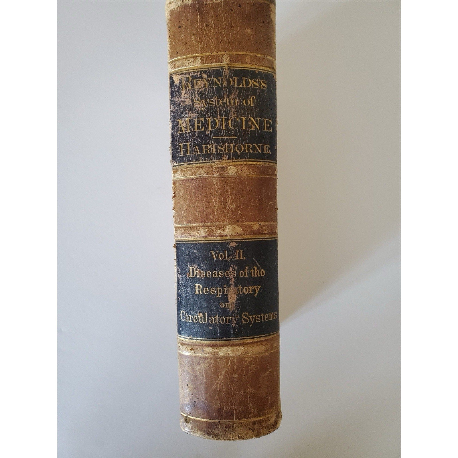 1880 Reynolds System of Medicine Vol II Respiratory Circulatory Leather - Humphrey's Book Den