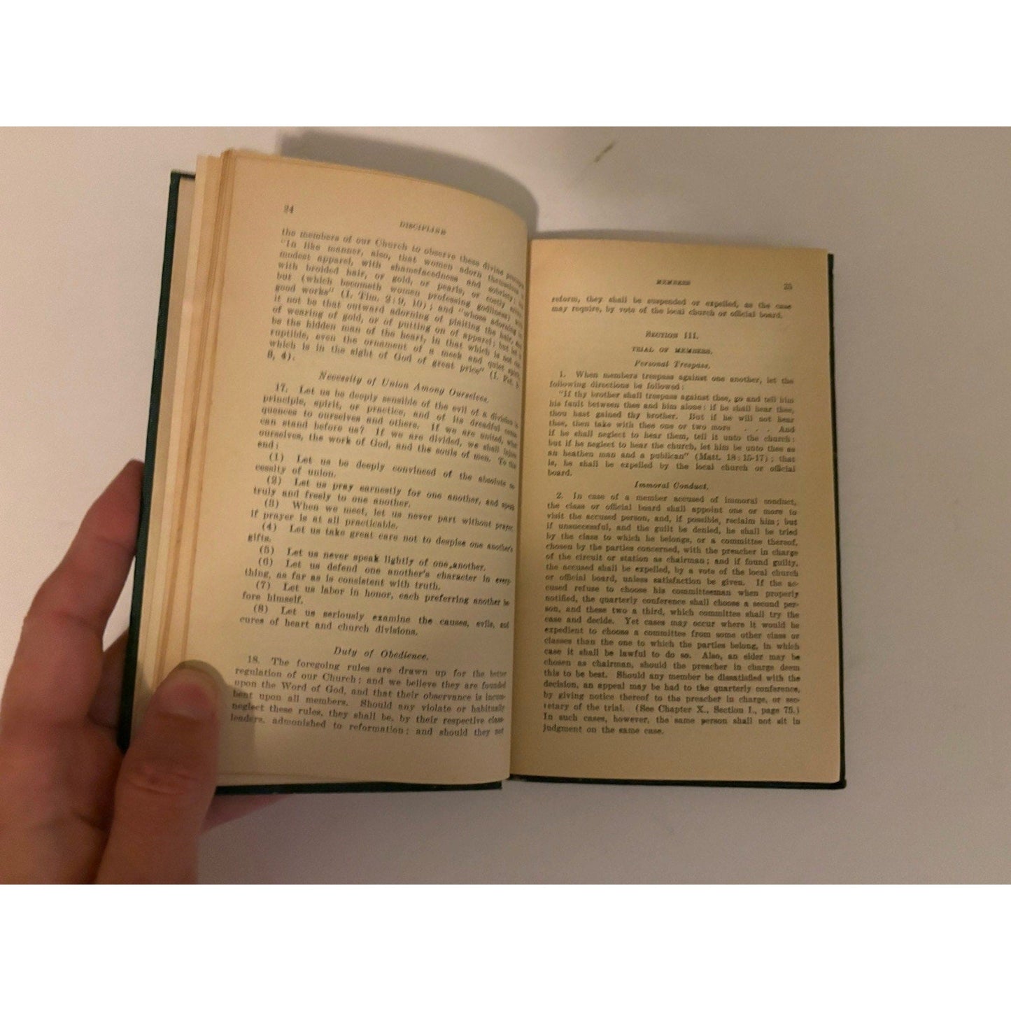1901 United Brethren in Christ Discipline Book — Doctrine & Constitution - Humphrey's Book Den