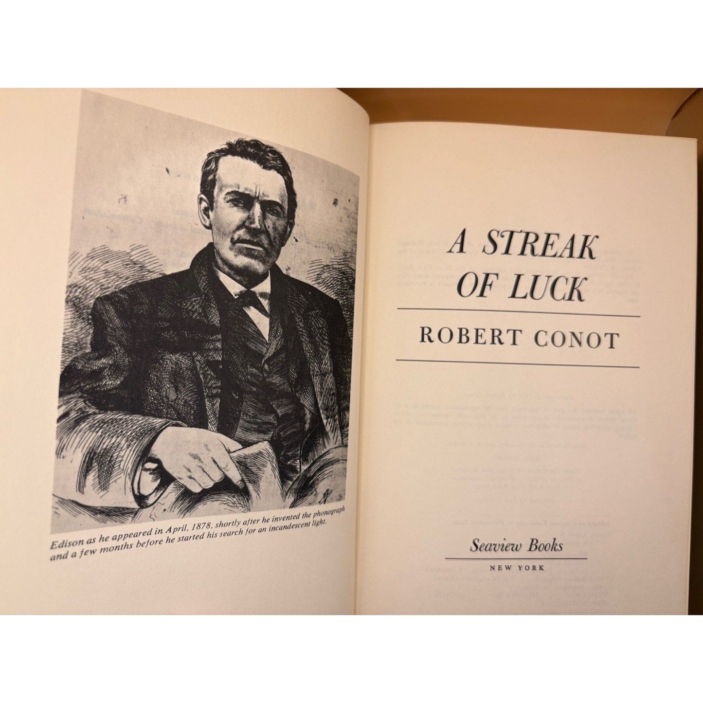A Streak of Luck Robert Conot 1979 FIRST EDITION Thomas Edison HC w/DJ - Humphrey's Book Den
