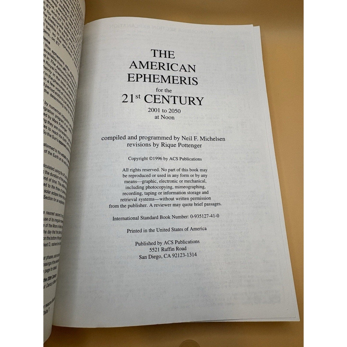 American Ephemeris 20th & 21st Century Set Neil Michelsen Astrology Books - Humphrey's Book Den