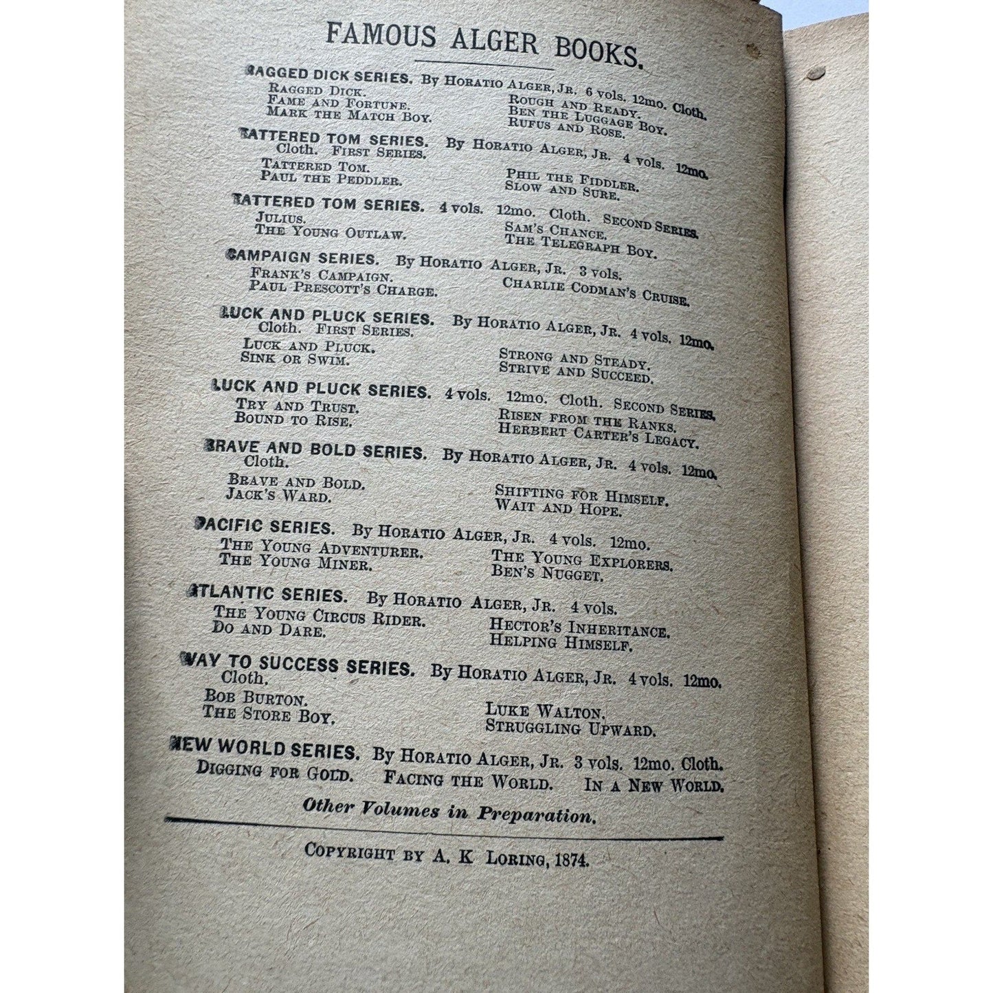 Antique Book Julius by Horatio Alger Jr. 1874 - Humphrey's Book Den
