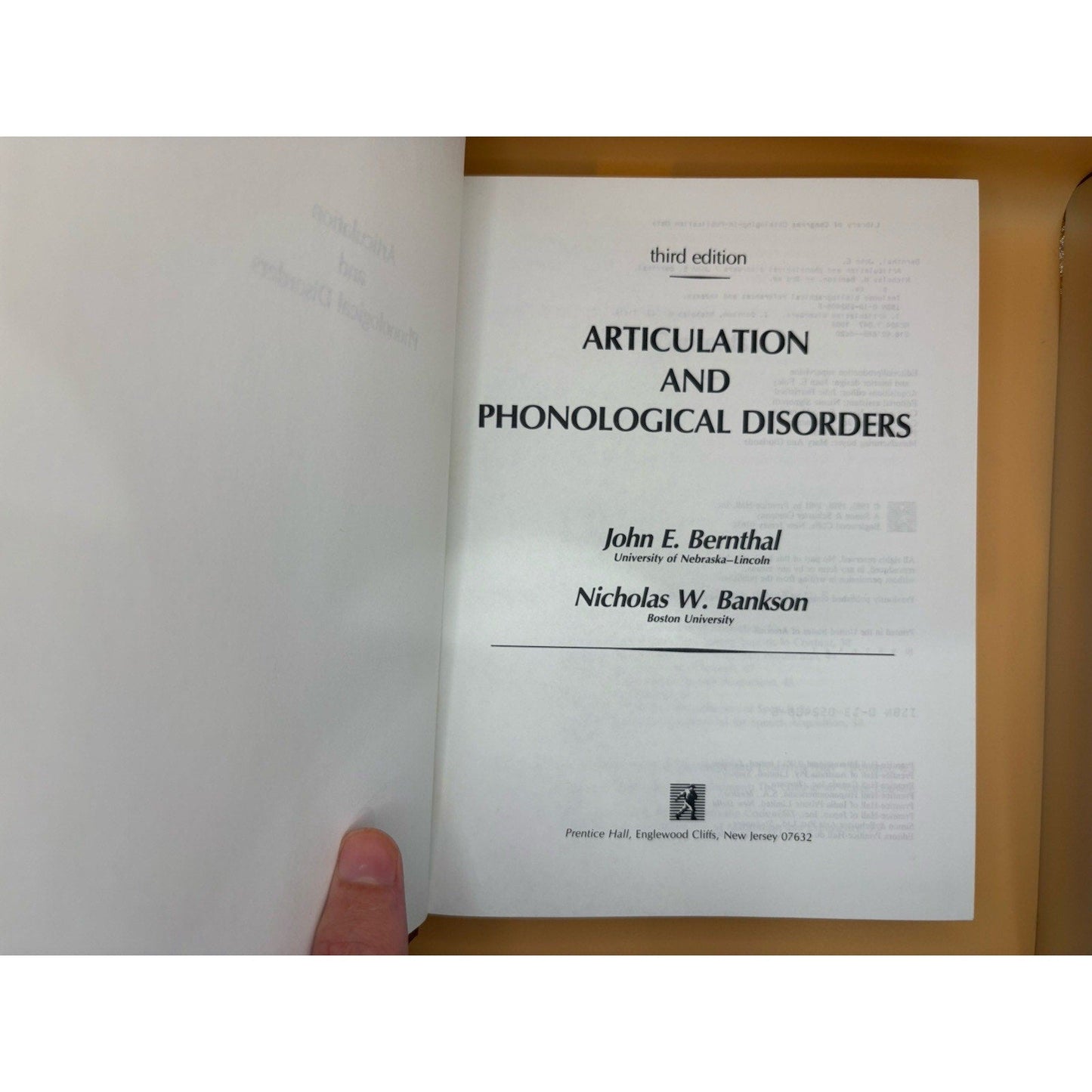 Articulation & Phonological Disorders 3rd Ed – Bernthal & Bankson HC - Humphrey's Book Den