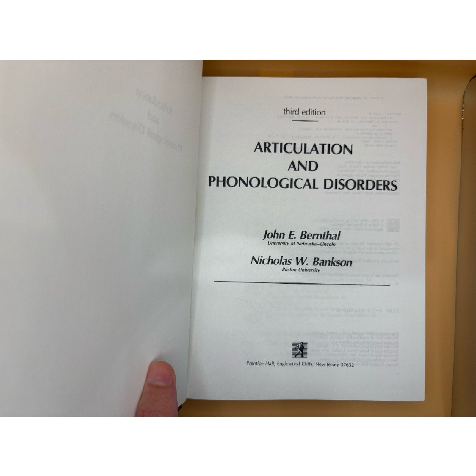 Articulation & Phonological Disorders 3rd Ed – Bernthal & Bankson HC - Humphrey's Book Den