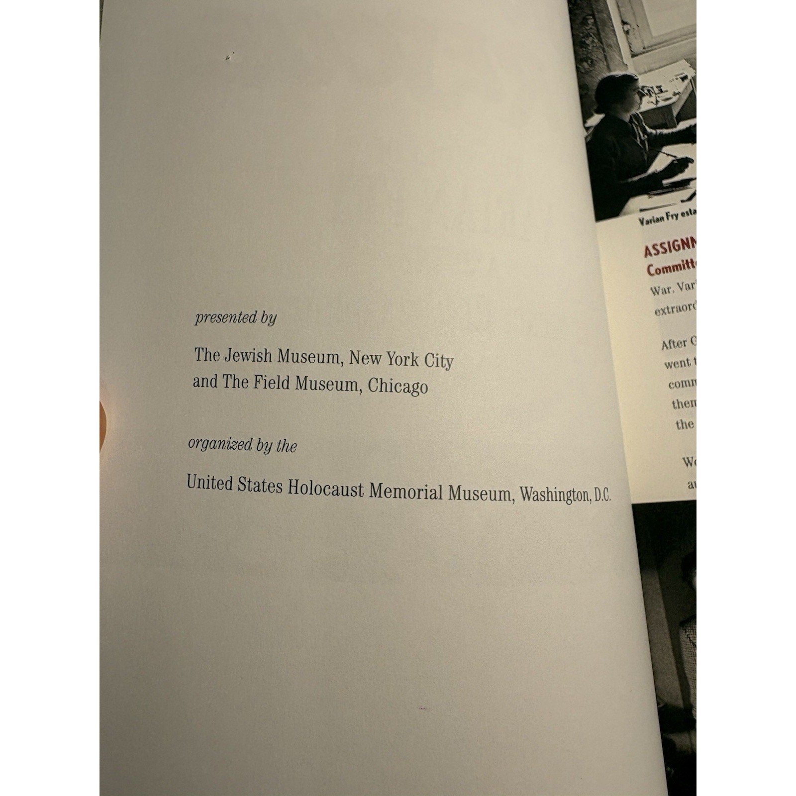 Assignment Rescue Varian Fry Exhibition Catalogue 1997 Holocaust Museum RARE - Humphrey's Book Den