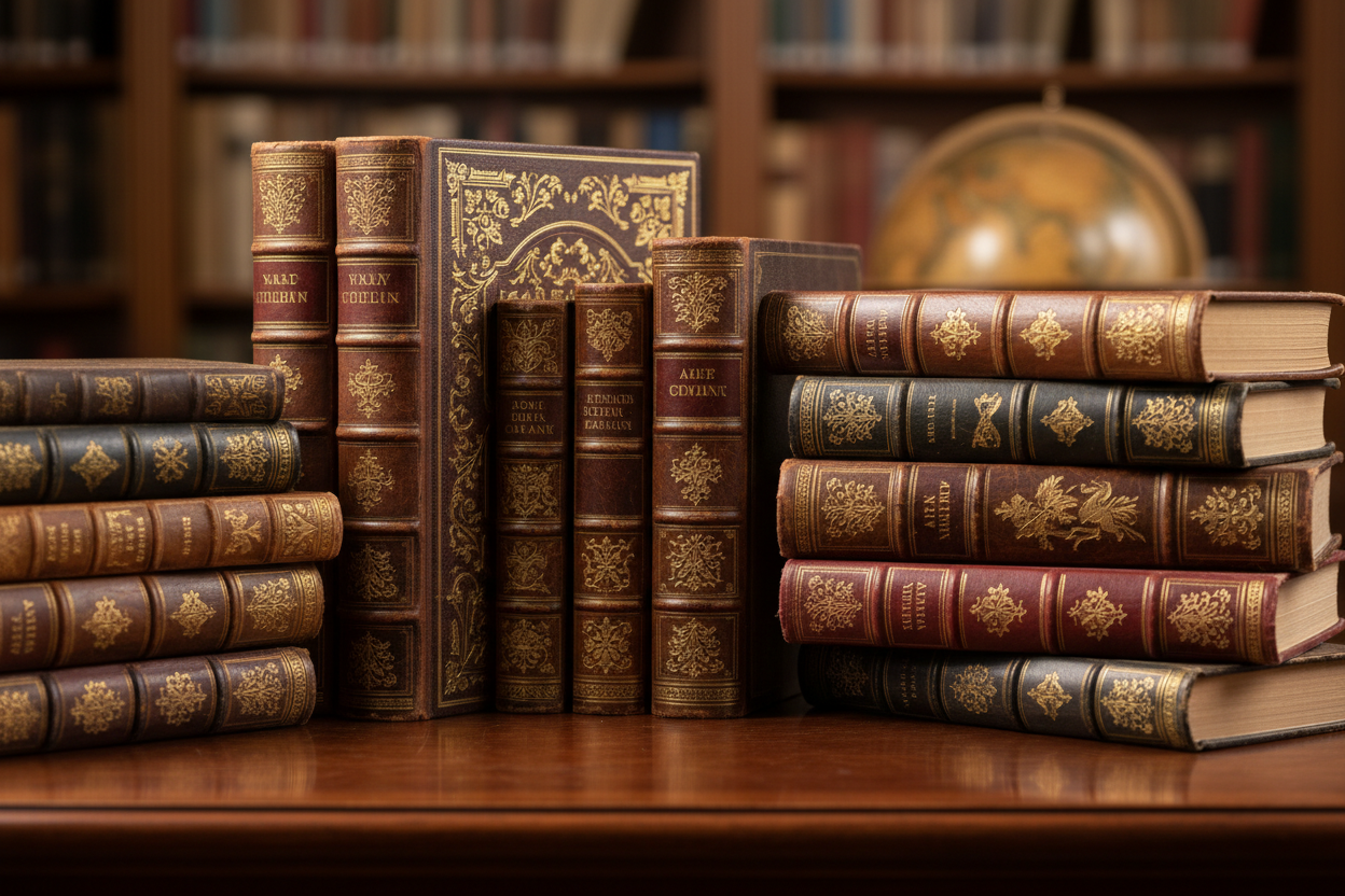 books gilted leather