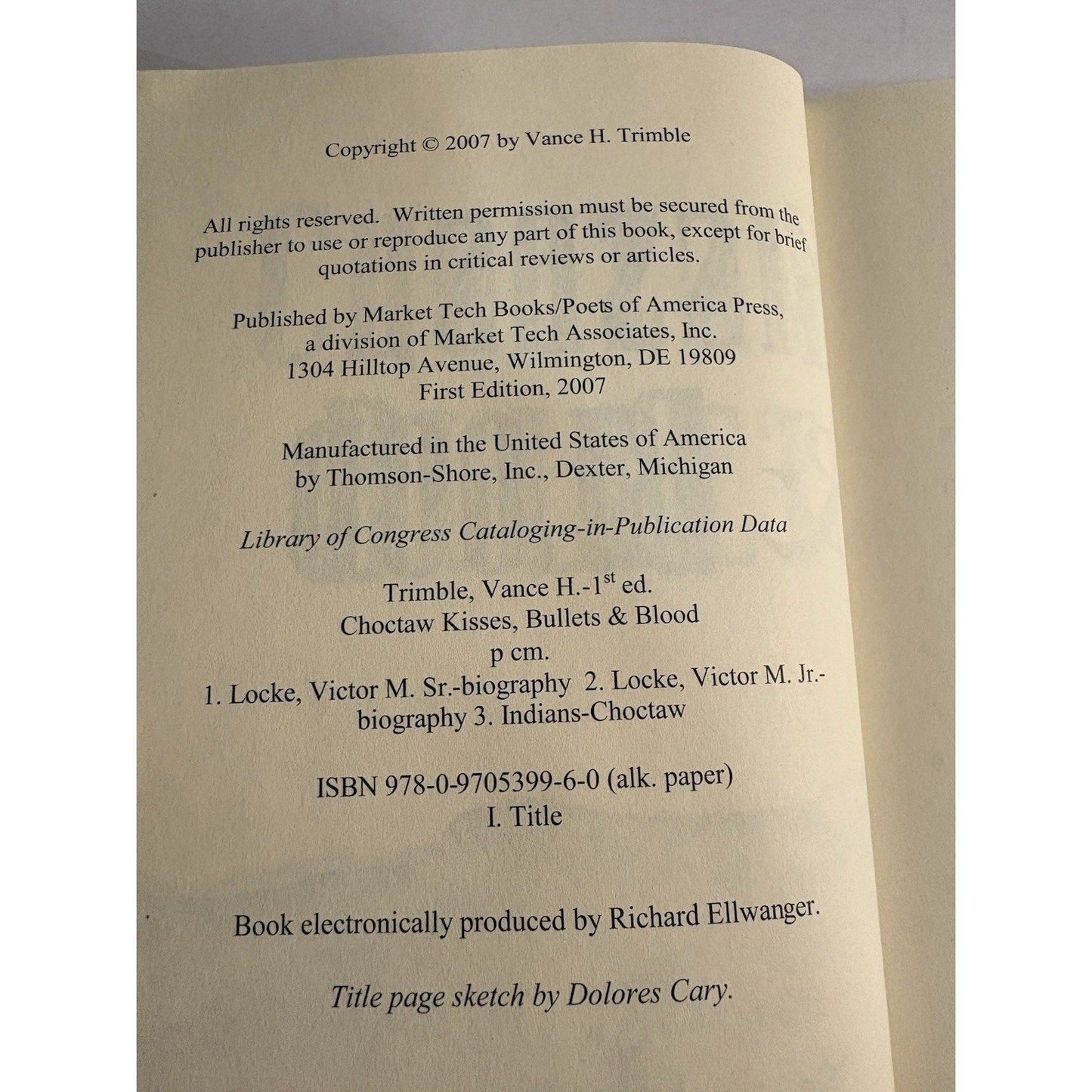 Choctaw Kisses, Bullets & Blood | Vance H. Trimble | SIGNED 1st Ed HC - Humphrey's Book Den