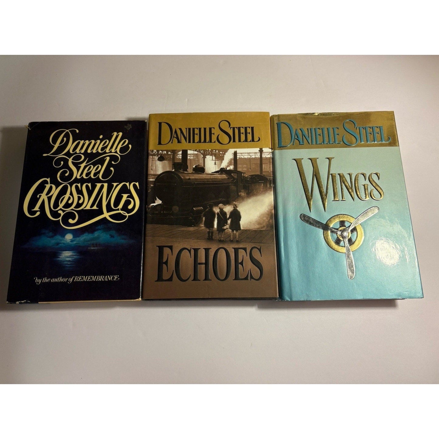 Danielle Steel Hardcover Lot 3 First Printings Crossings Wings Echoes - Humphrey's Book Den