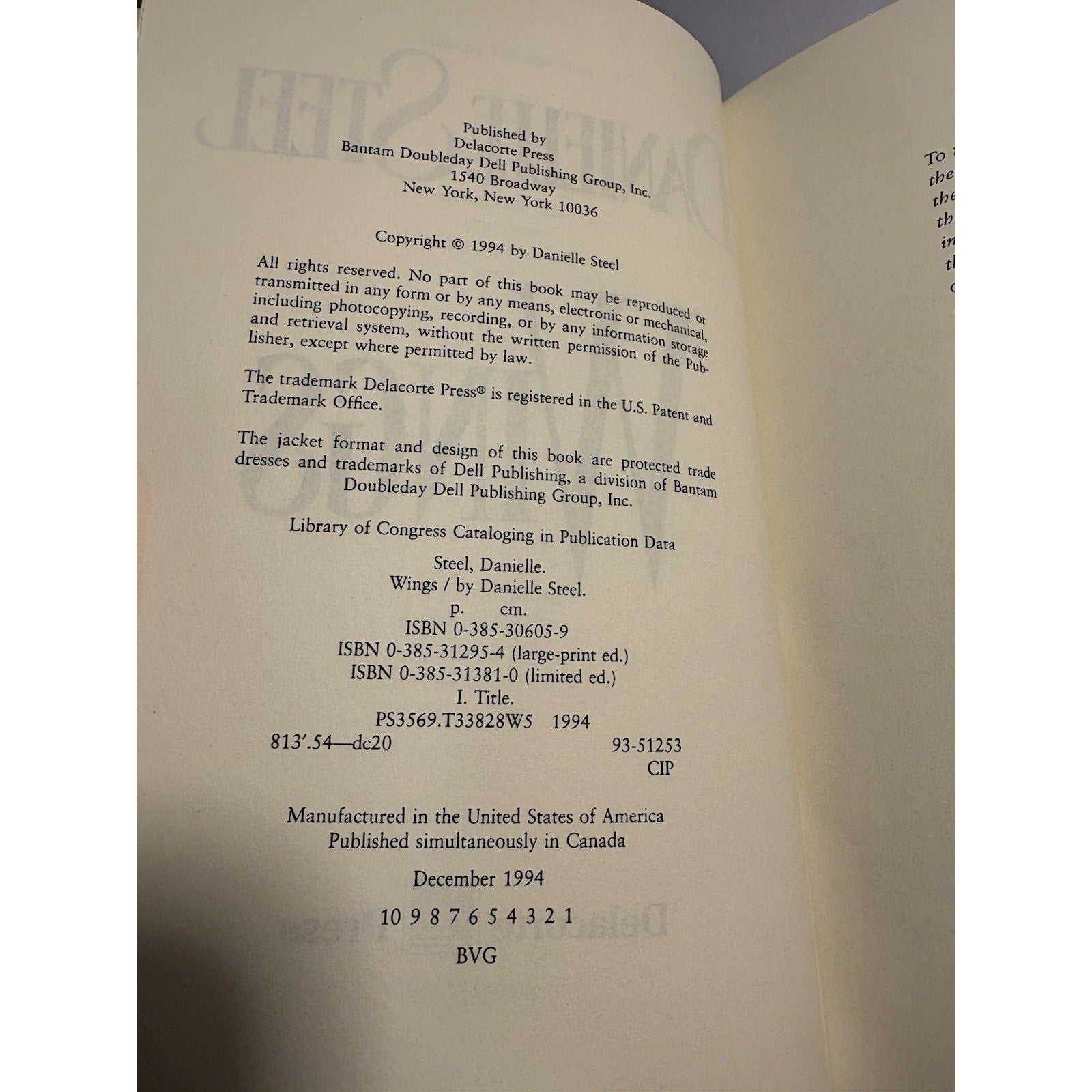 Danielle Steel Hardcover Lot 3 First Printings Crossings Wings Echoes - Humphrey's Book Den