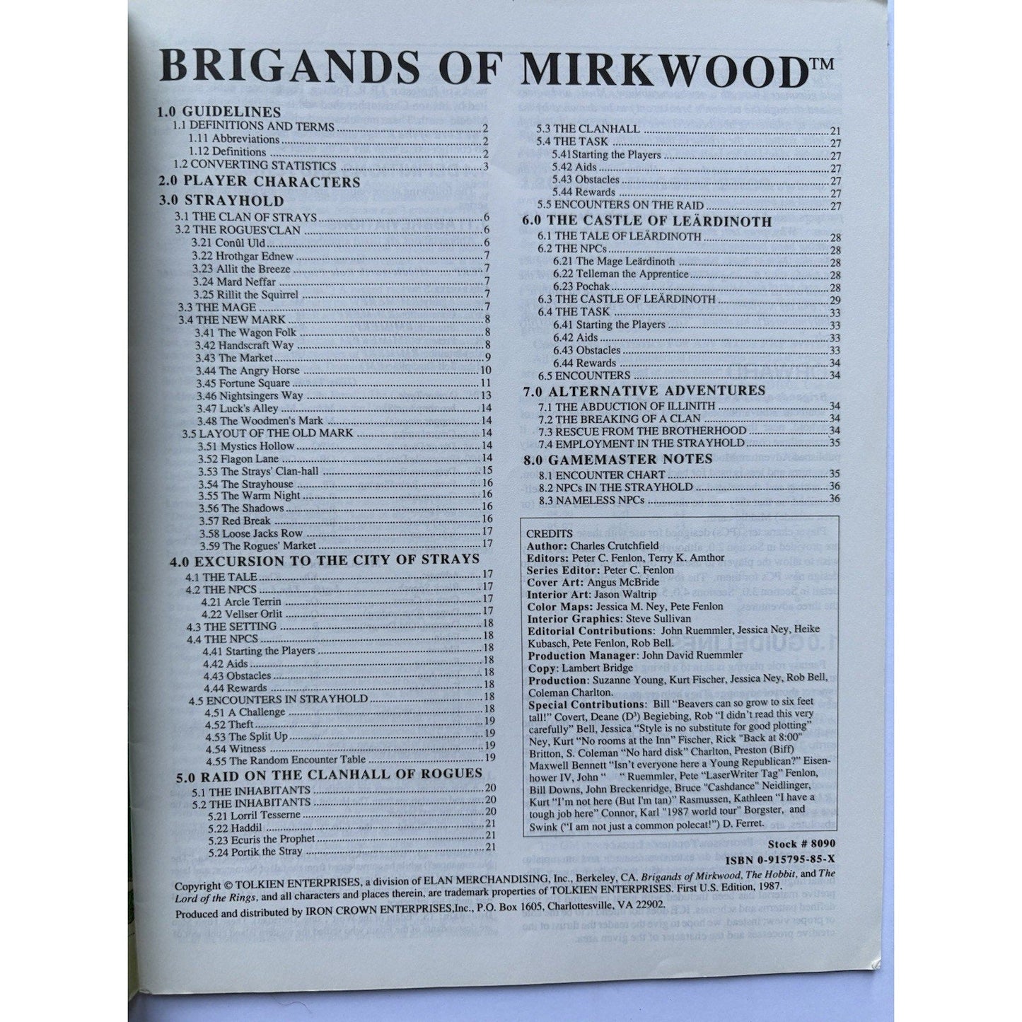 D&D Brigands of Mirkwood ICE 8090 1987 MERP Tolkien RPG Module Complete - Humphrey's Book Den
