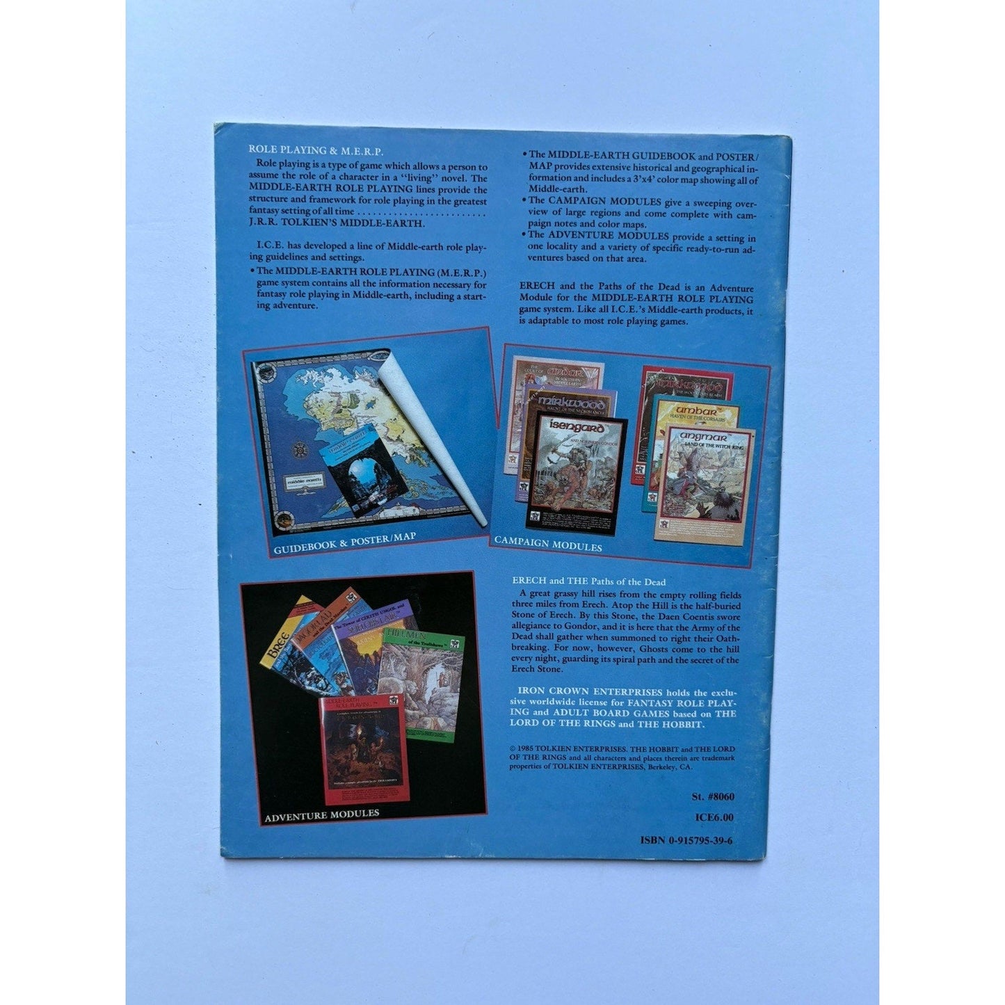 D&D Erech and the Paths of the Dead ICE 8060 1984 MERP Tolkien Module Complete - Humphrey's Book Den
