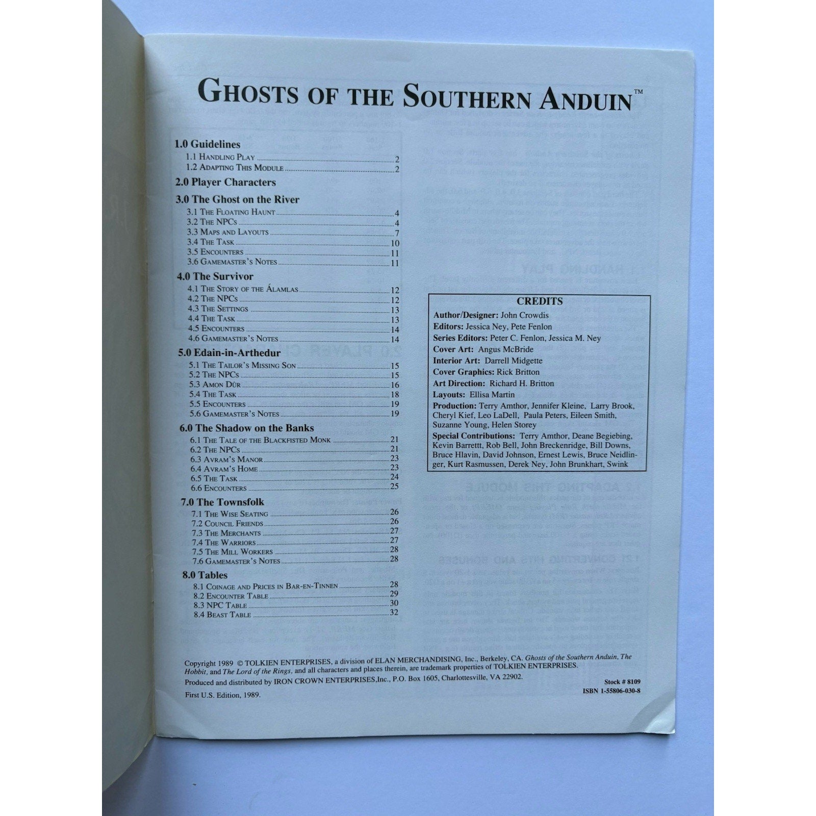 D&D Ghosts of the Southern Anduin ICE 8109 1989 MERP Tolkien Module Complete - Humphrey's Book Den