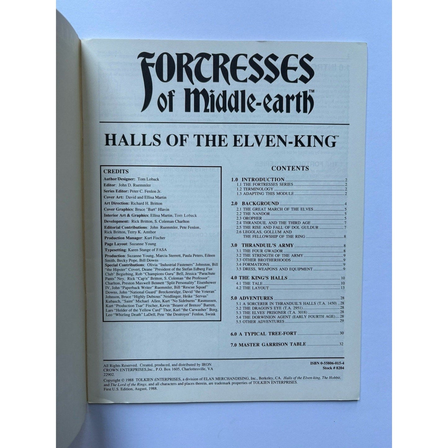 D&D Halls of the Elven - King ICE 8204 1988 MERP Tolkien Module Complete w/ Maps - Humphrey's Book Den