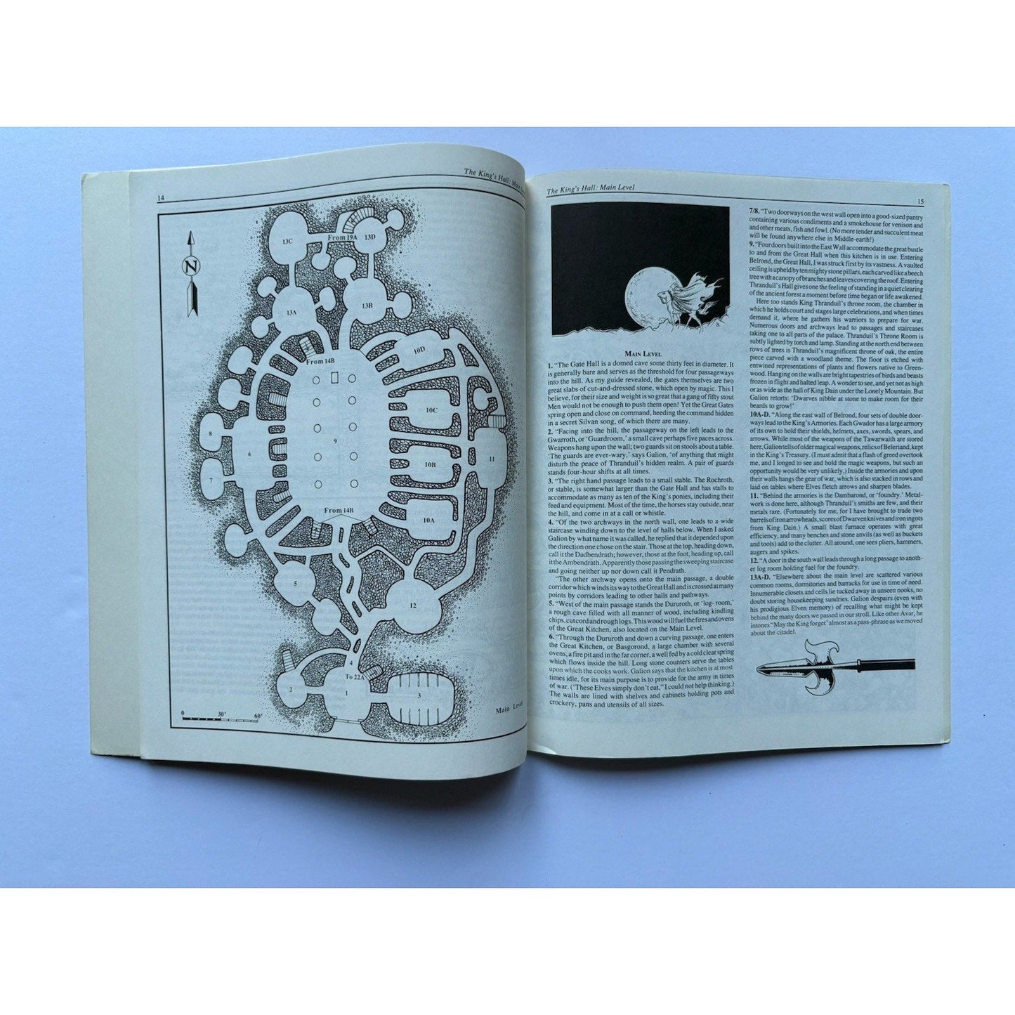 D&D Halls of the Elven - King ICE 8204 1988 MERP Tolkien Module Complete w/ Maps - Humphrey's Book Den