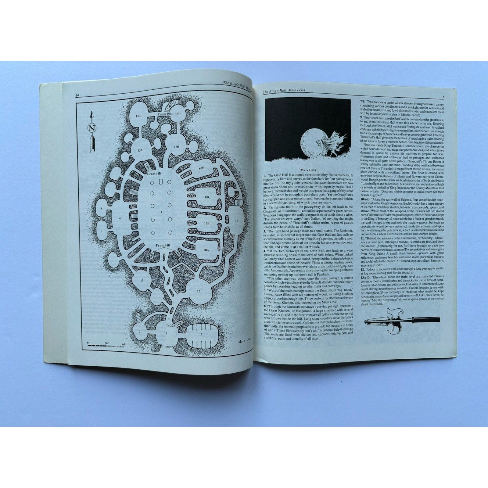 D&D Halls of the Elven - King ICE 8204 1988 MERP Tolkien Module Complete w/ Maps - Humphrey's Book Den