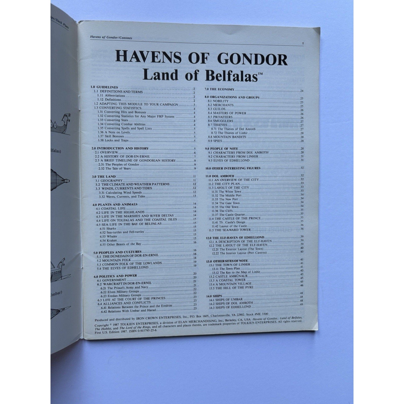 D&D Havens of Gondor ICE 3300 1987 MERP RPG Module Complete Tolkien Dol Amroth - Humphrey's Book Den