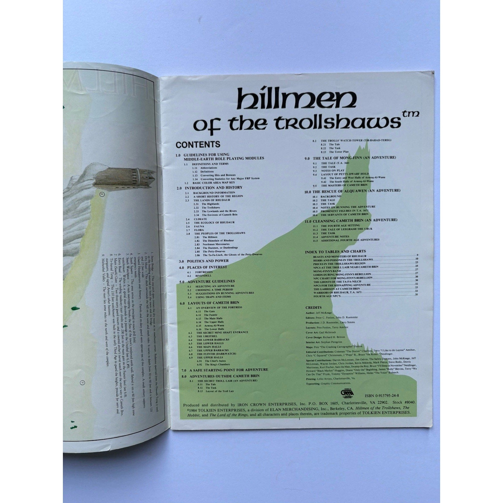 D&D Hillmen of the Trollshaws ICE 8040 1984 MERP Tolkien RPG Module Complete - Humphrey's Book Den