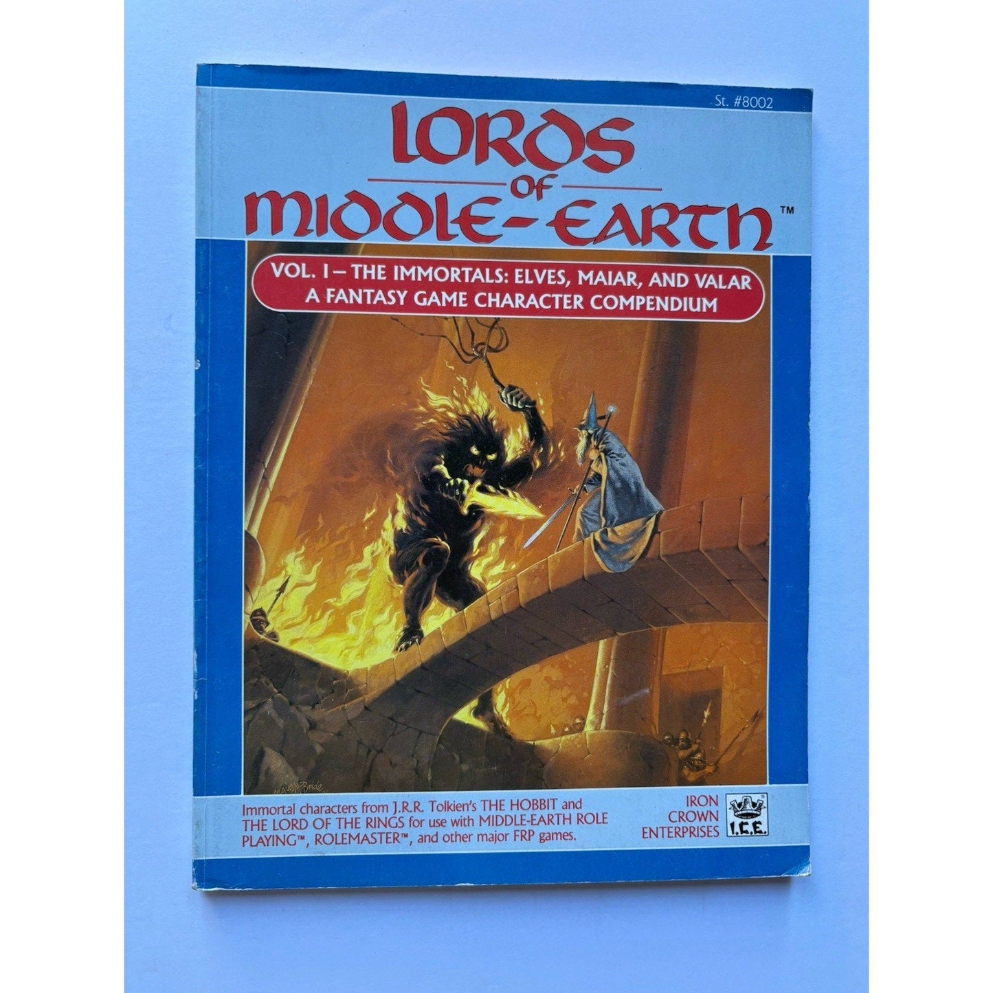 D&D Lords of Middle - earth Vol I ICE 8002 1986 MERP Elves Maiar Valar Tolkien - Humphrey's Book Den