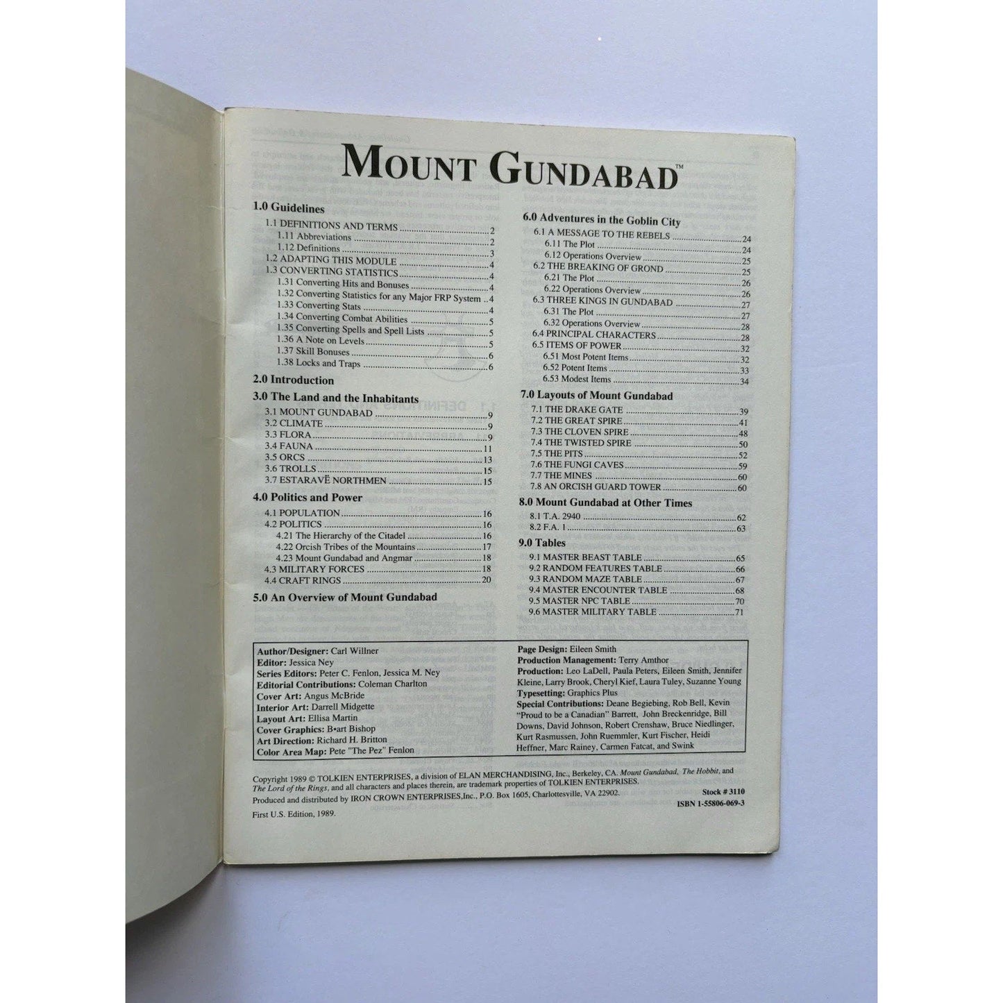 D&D Mount Gundabad ICE 3110 1989 MERP Tolkien RPG Module Complete Color Maps - Humphrey's Book Den