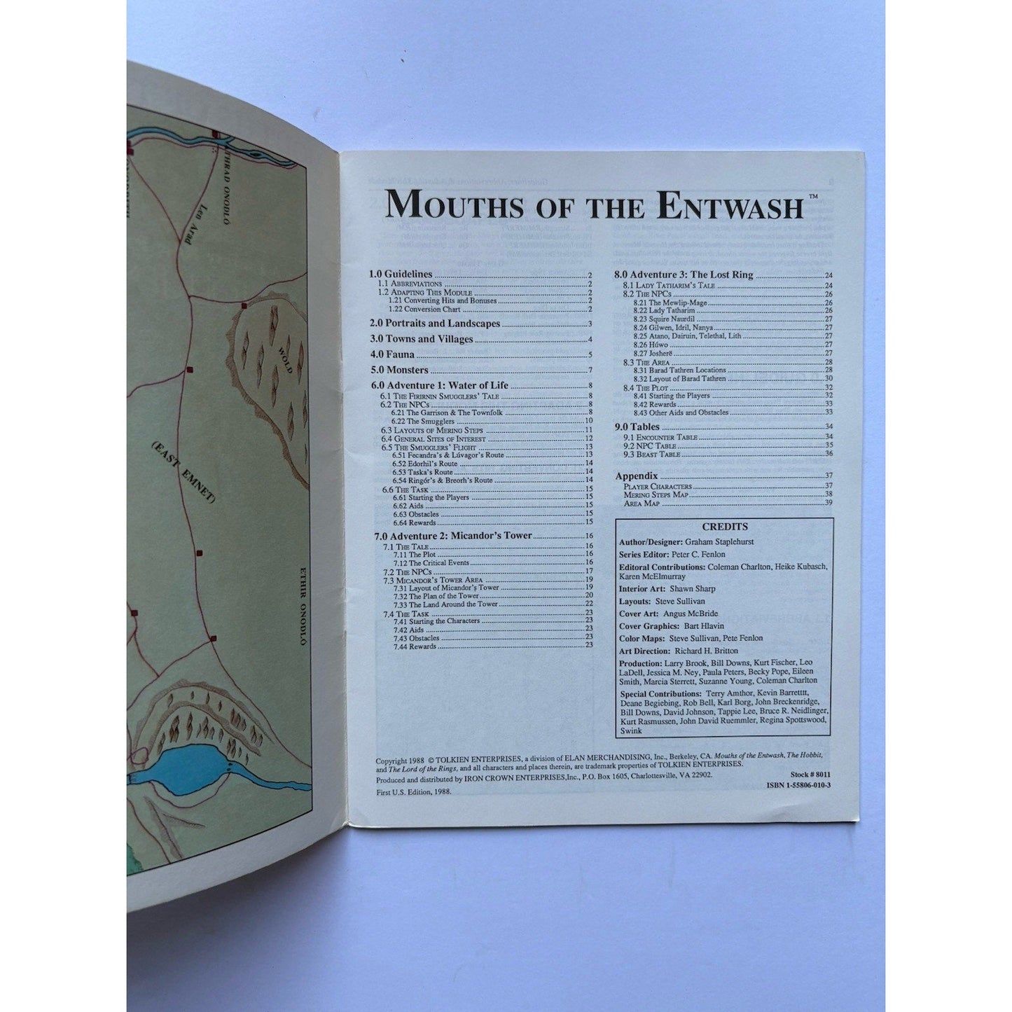 D&D Mouths of the Entwash ICE 8011 1984 MERP Tolkien RPG Module Complete - Humphrey's Book Den