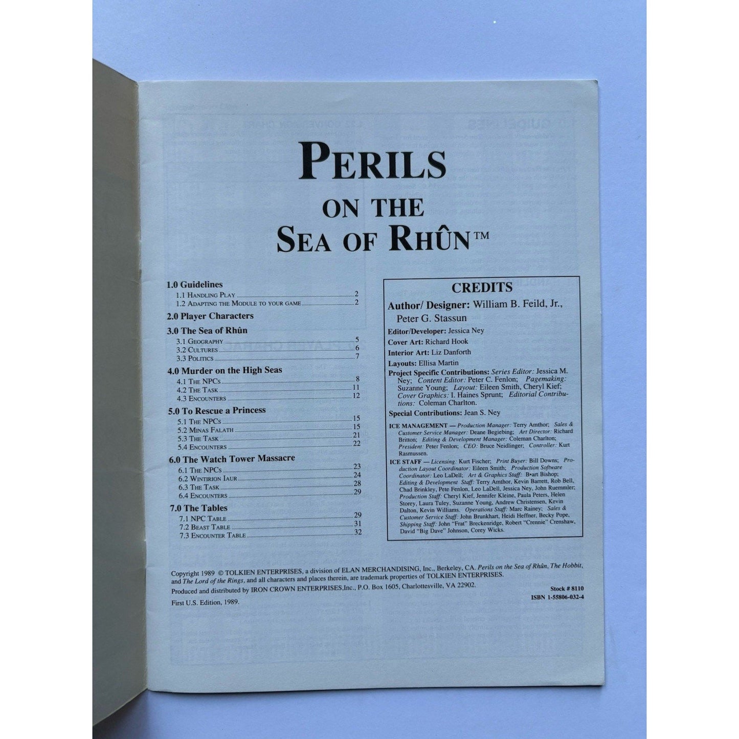 D&D Perils on the Sea of Rhun ICE 8110 1989 MERP Tolkien Module Complete Maps - Humphrey's Book Den