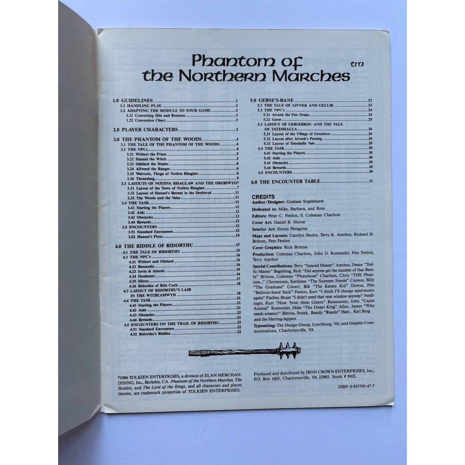 D&D Phantom of the Northern Marches ICE 8102 1986 MERP Tolkien RPG Module - Humphrey's Book Den