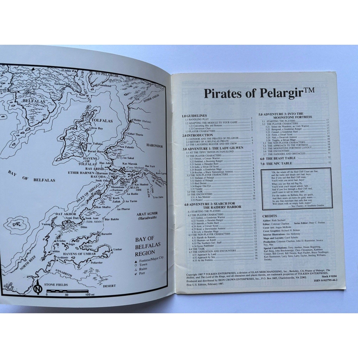 D&D Pirates of Pelargir ICE 8104 1987 MERP Tolkien RPG Module Complete w/ Maps - Humphrey's Book Den