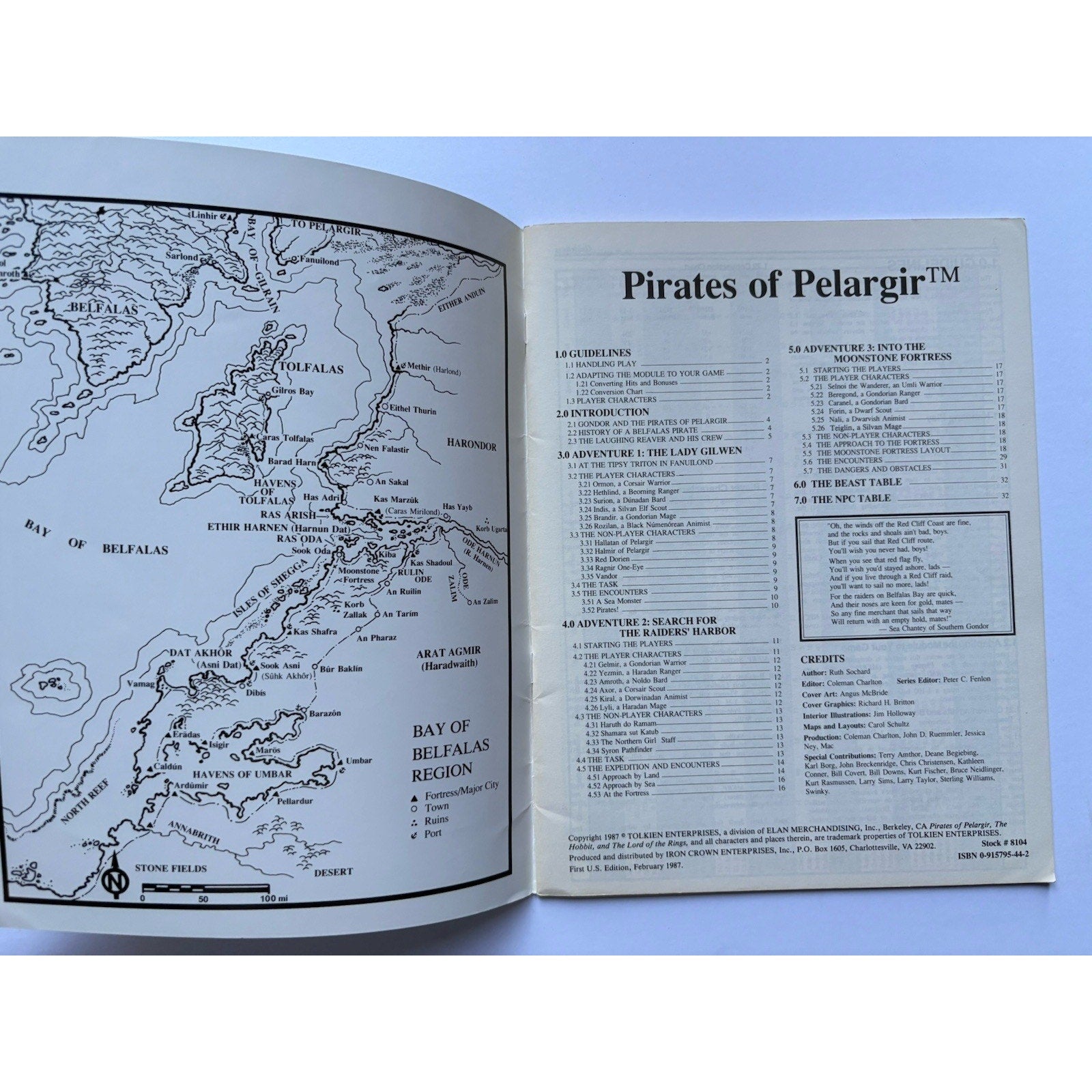 D&D Pirates of Pelargir ICE 8104 1987 MERP Tolkien RPG Module Complete w/ Maps - Humphrey's Book Den