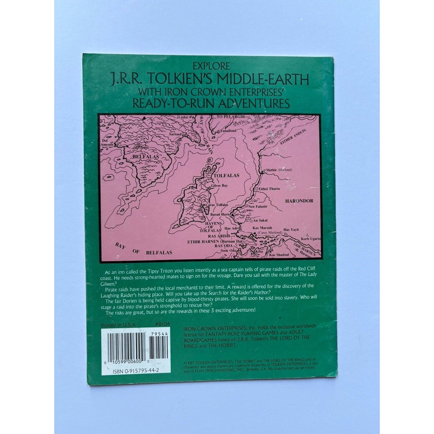 D&D Pirates of Pelargir ICE 8104 1987 MERP Tolkien RPG Module Complete w/ Maps - Humphrey's Book Den