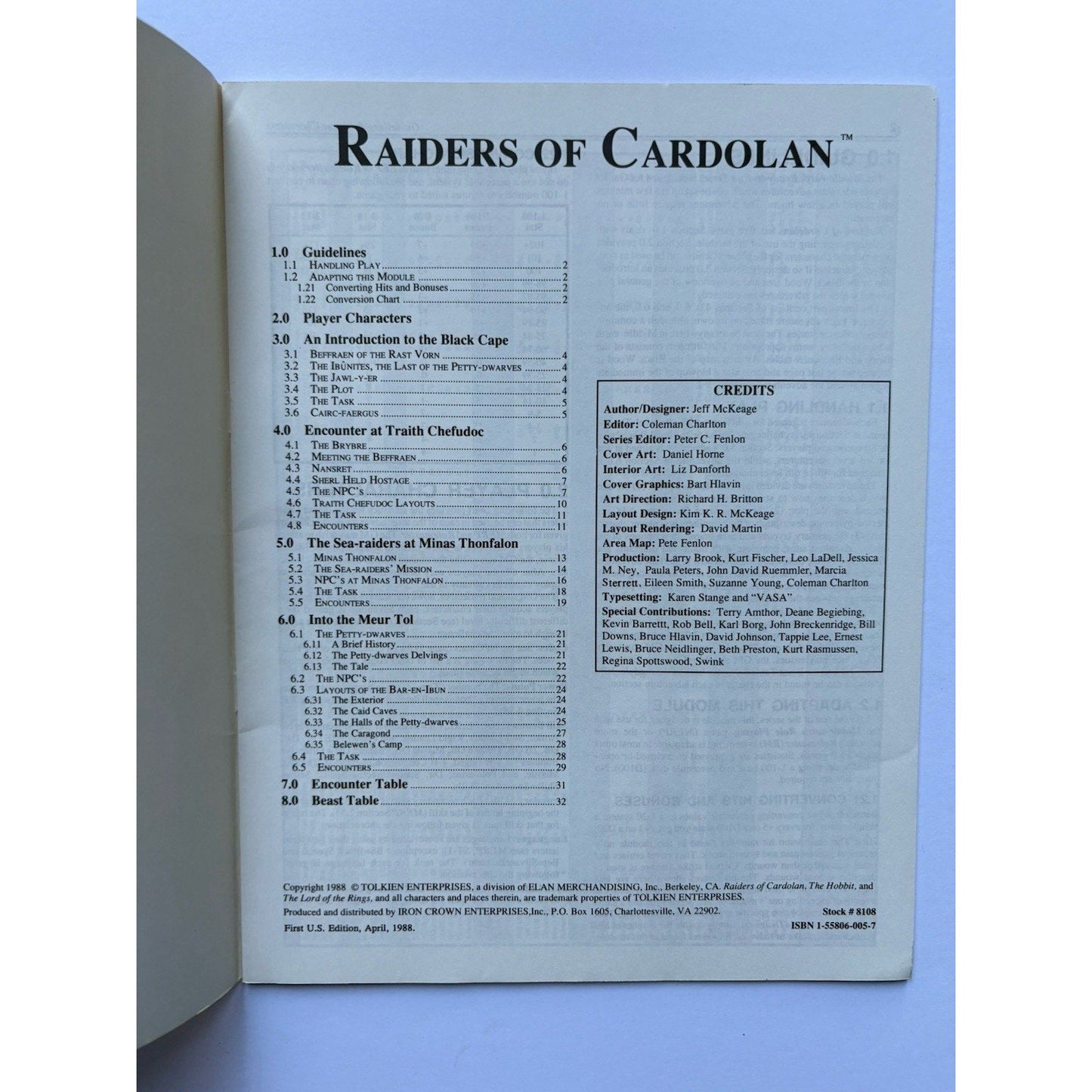 D&D Raiders of Cardolan ICE 8108 1988 MERP Tolkien RPG Module Complete w/ Maps - Humphrey's Book Den