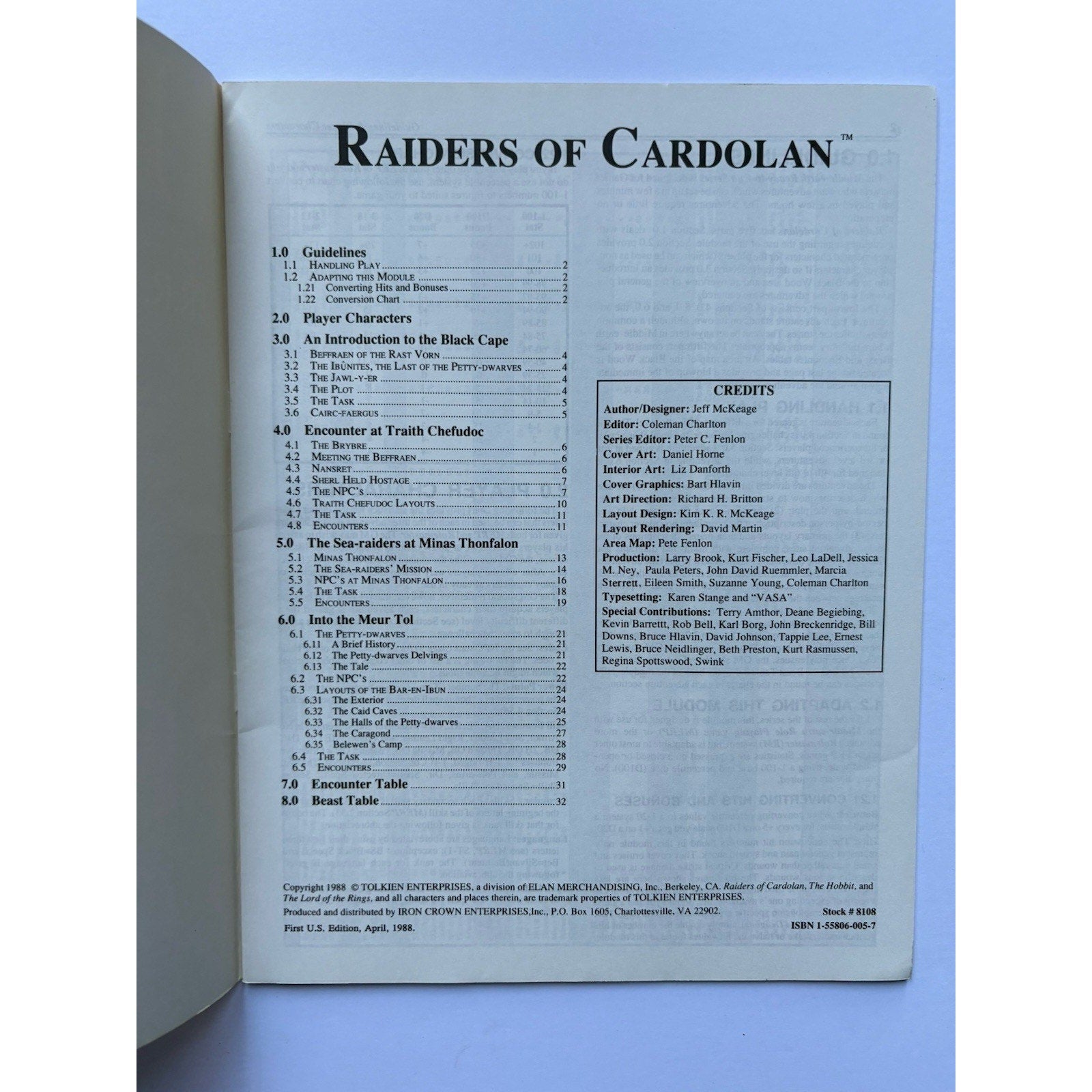 D&D Raiders of Cardolan ICE 8108 1988 MERP Tolkien RPG Module Complete w/ Maps - Humphrey's Book Den