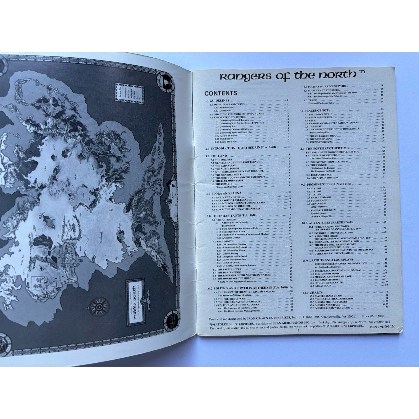 D&D Rangers of the North ICE 3000 1984 MERP Module Complete Tolkien Arthedain - Humphrey's Book Den