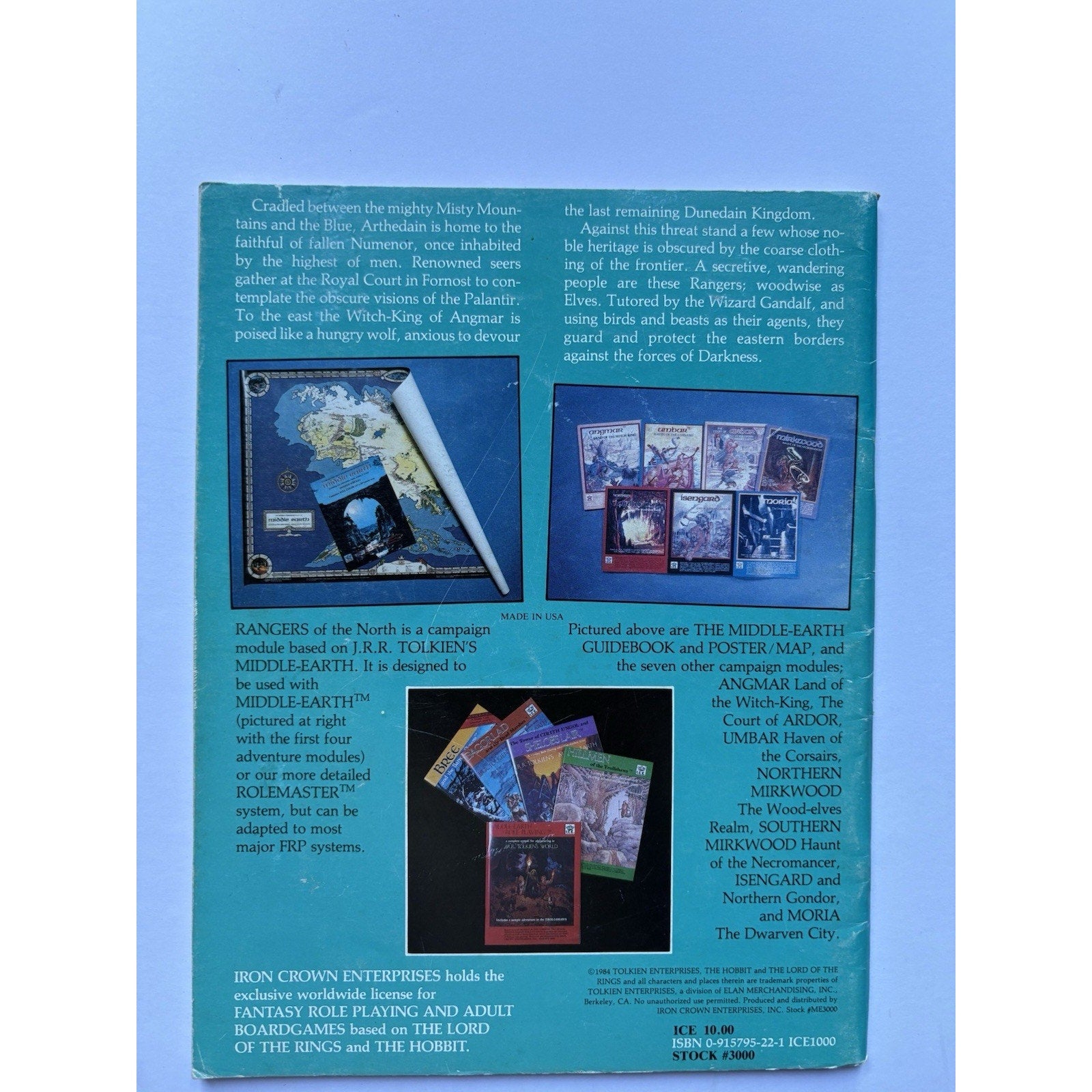 D&D Rangers of the North ICE 3000 1984 MERP Module Complete Tolkien Arthedain - Humphrey's Book Den