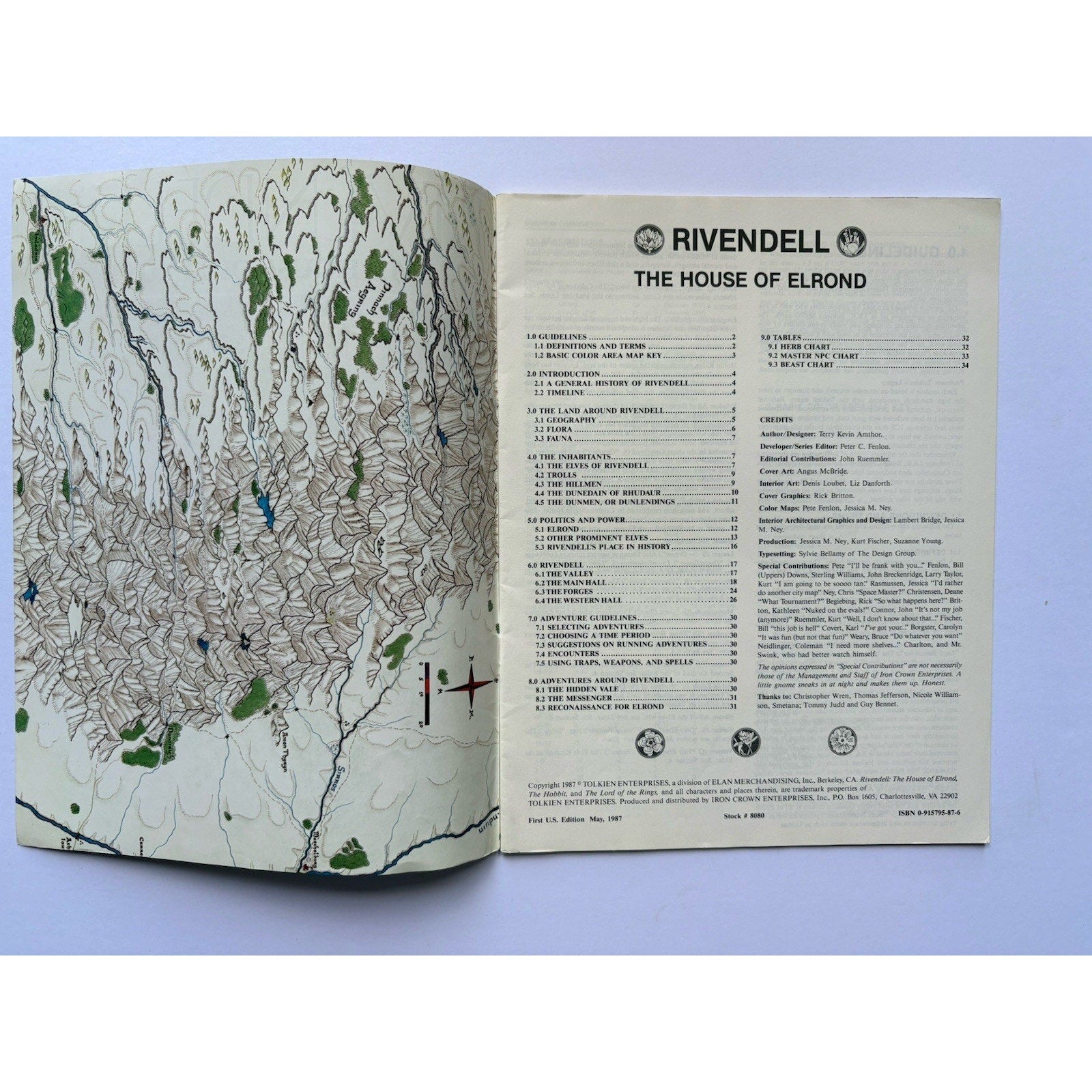 D&D Rivendell House of Elrond ICE 8080 1987 MERP Tolkien Module Complete Maps - Humphrey's Book Den