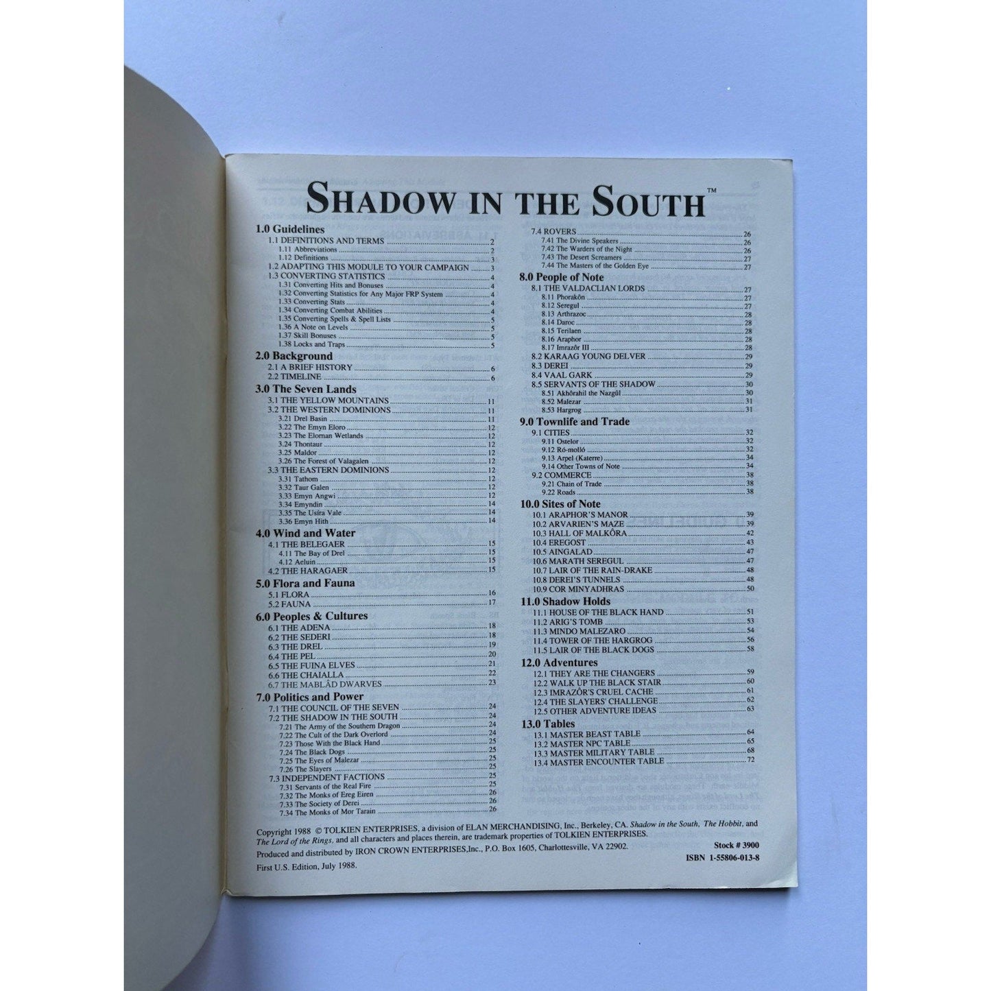 D&D Shadow in the South ICE 3900 1988 MERP Tolkien RPG Module Complete w/ Maps - Humphrey's Book Den