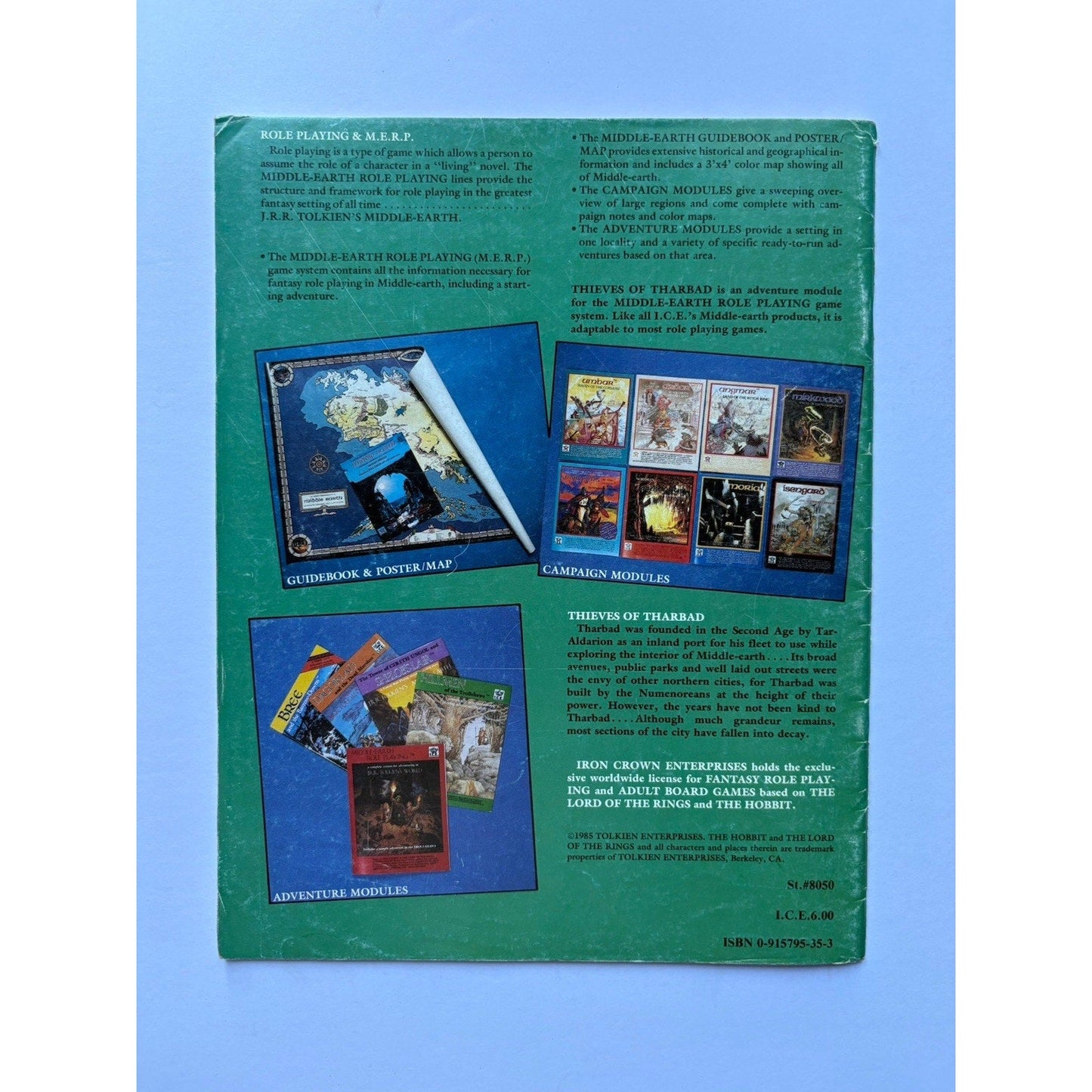 D&D Thieves of Tharbad ICE 8050 1985 MERP Module Complete Tolkien Rolemaster - Humphrey's Book Den